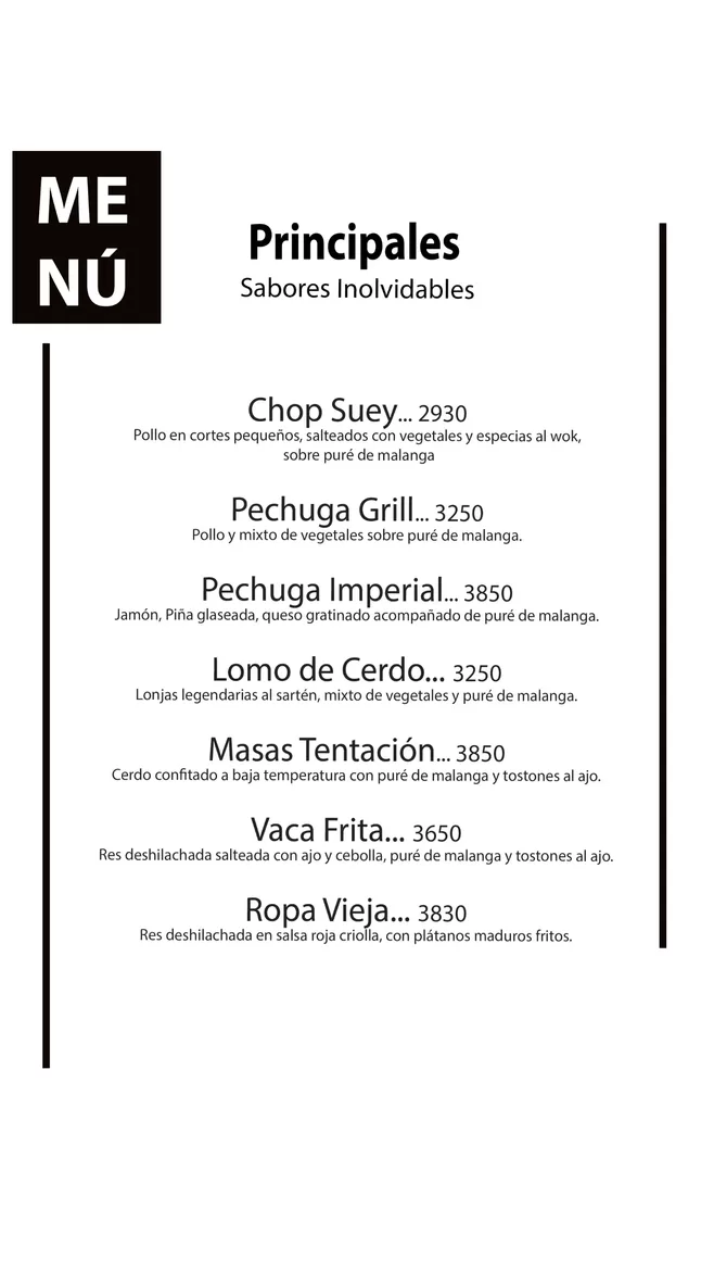 Carta | Menú Restaurante DBatule