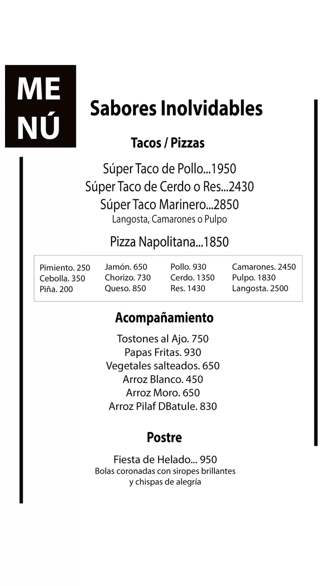 Carta | Menú Restaurante DBatule